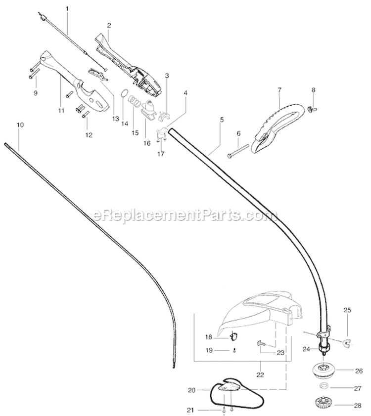Page B Diagram and Parts List for TE475  Weed Eater Trimmer